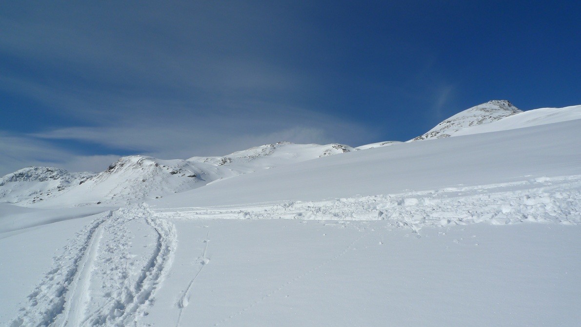 traccia di salita poco sopra Bivio