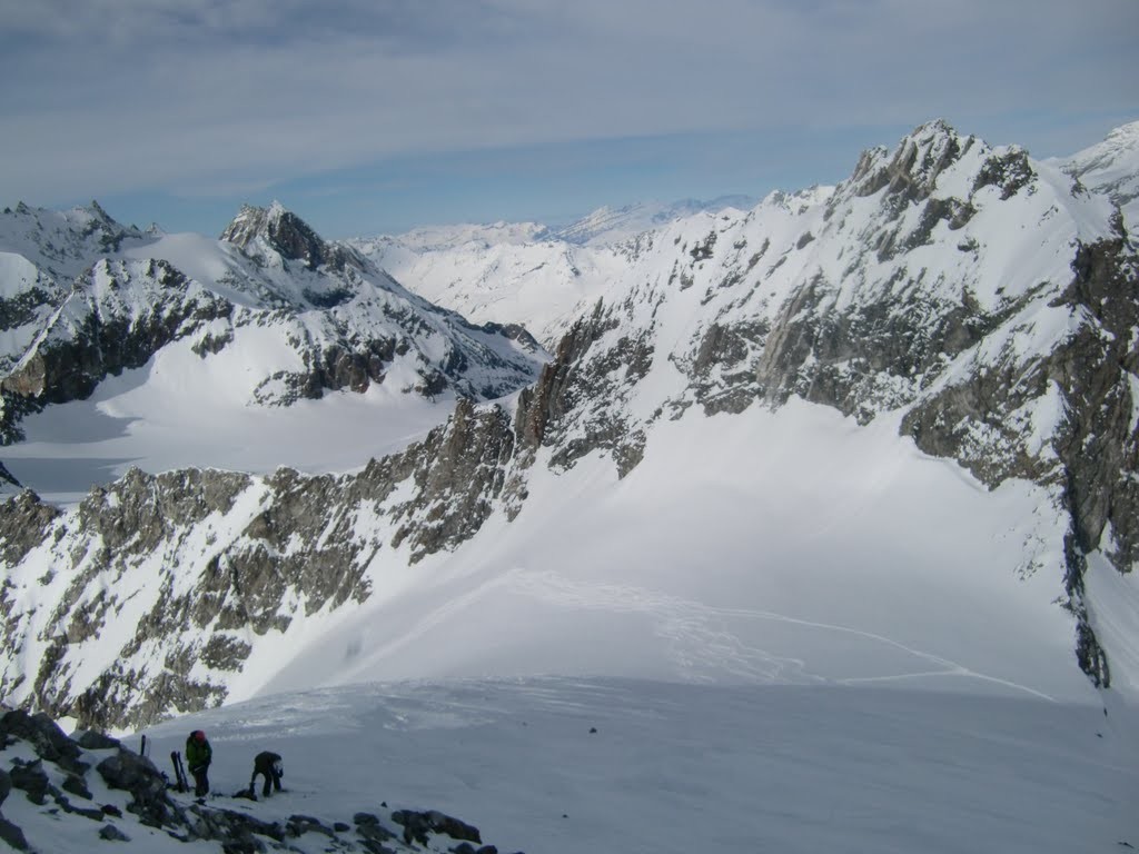 Départ de la descente des Dents de Bertol