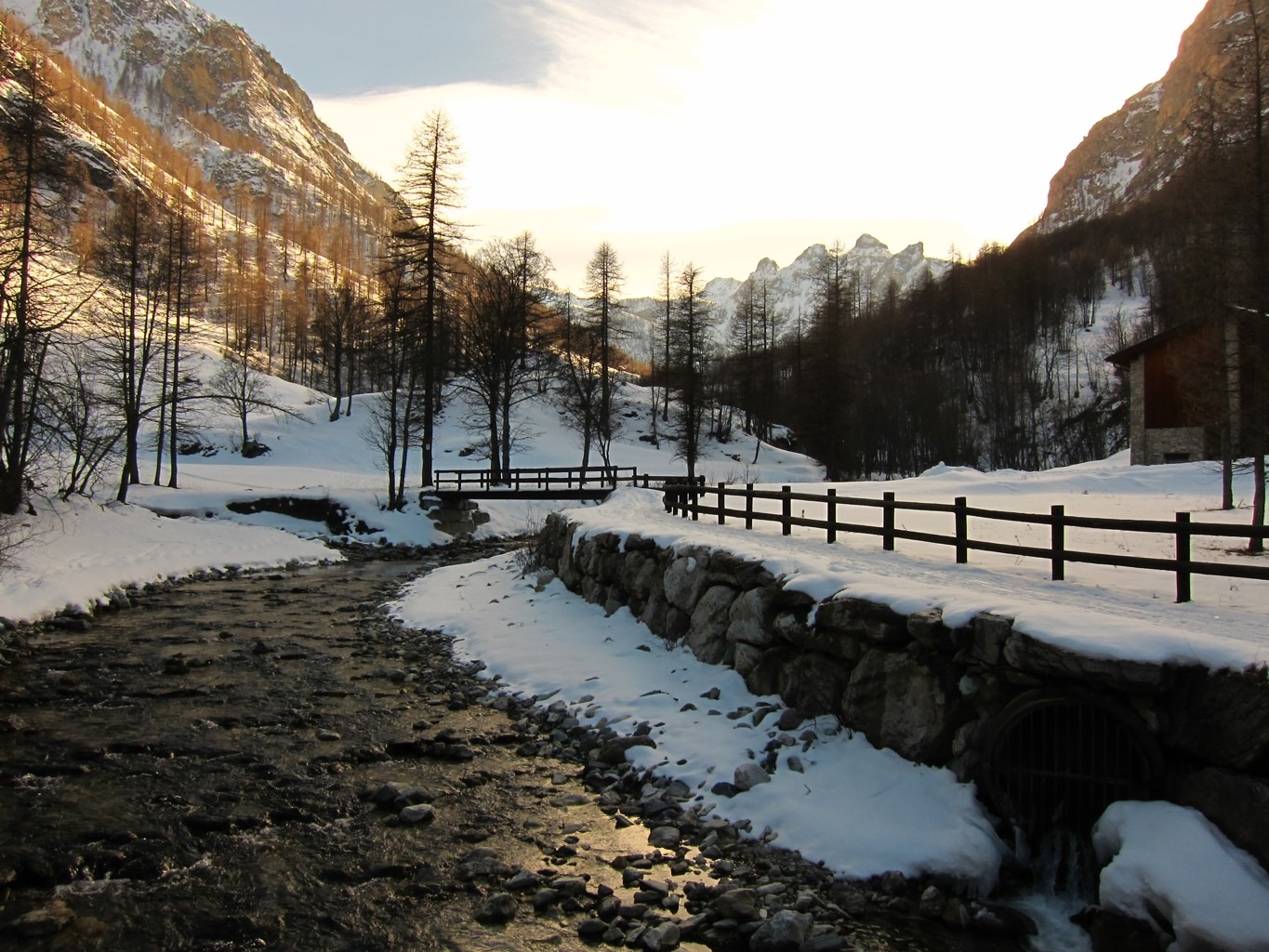 tramonto sul torrente Preit