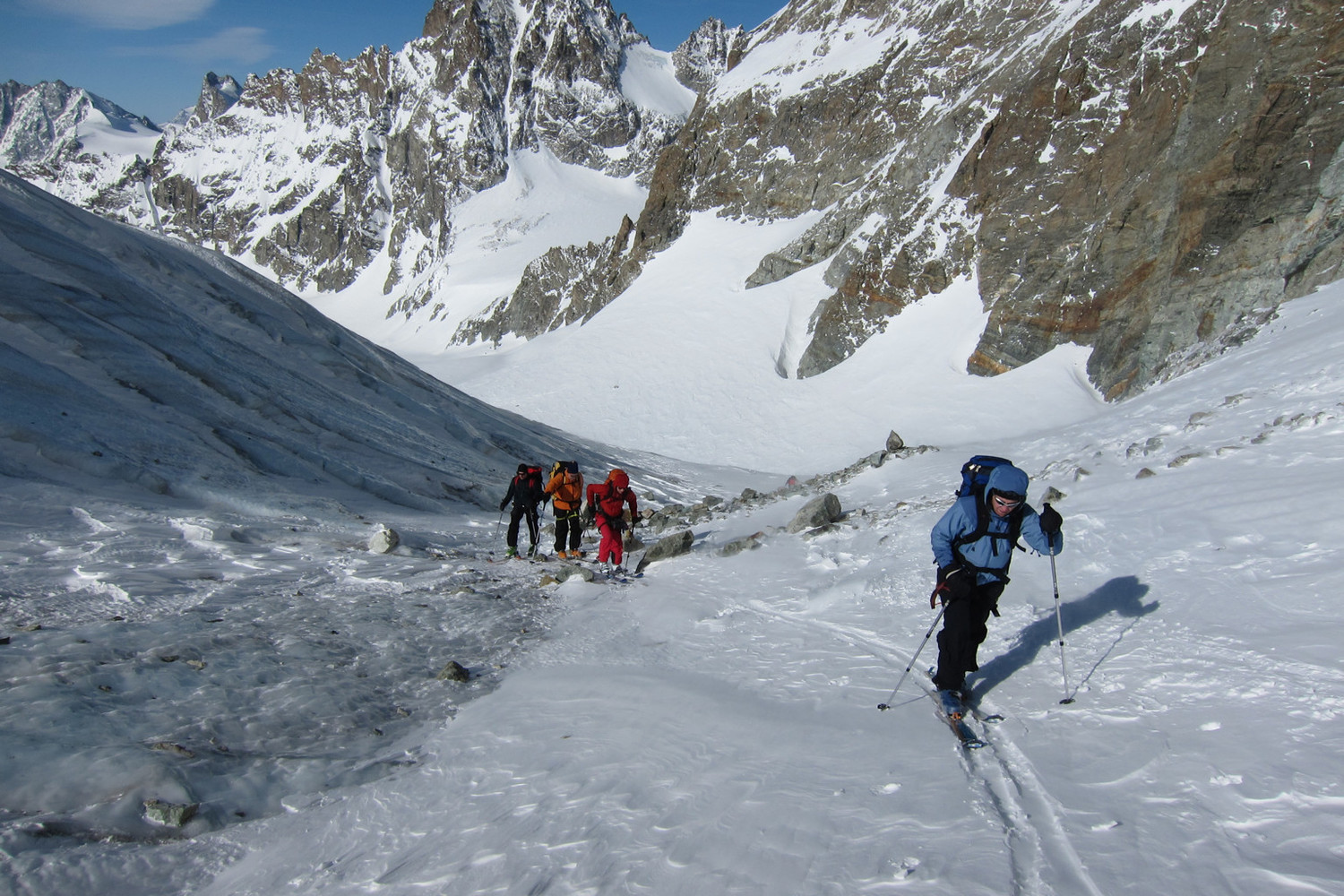 Arrivée au col de Valpelline depuis le glacier de Tsa de Tsan