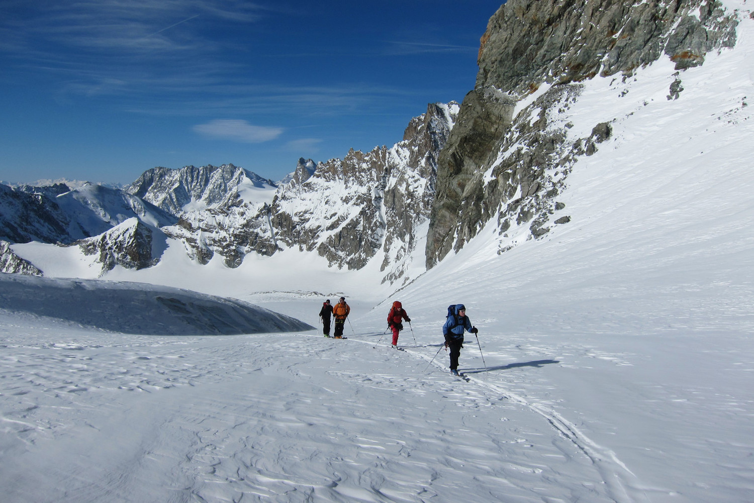 Arrivée au col de Valpelline depuis le glacier de Tsa de Tsan