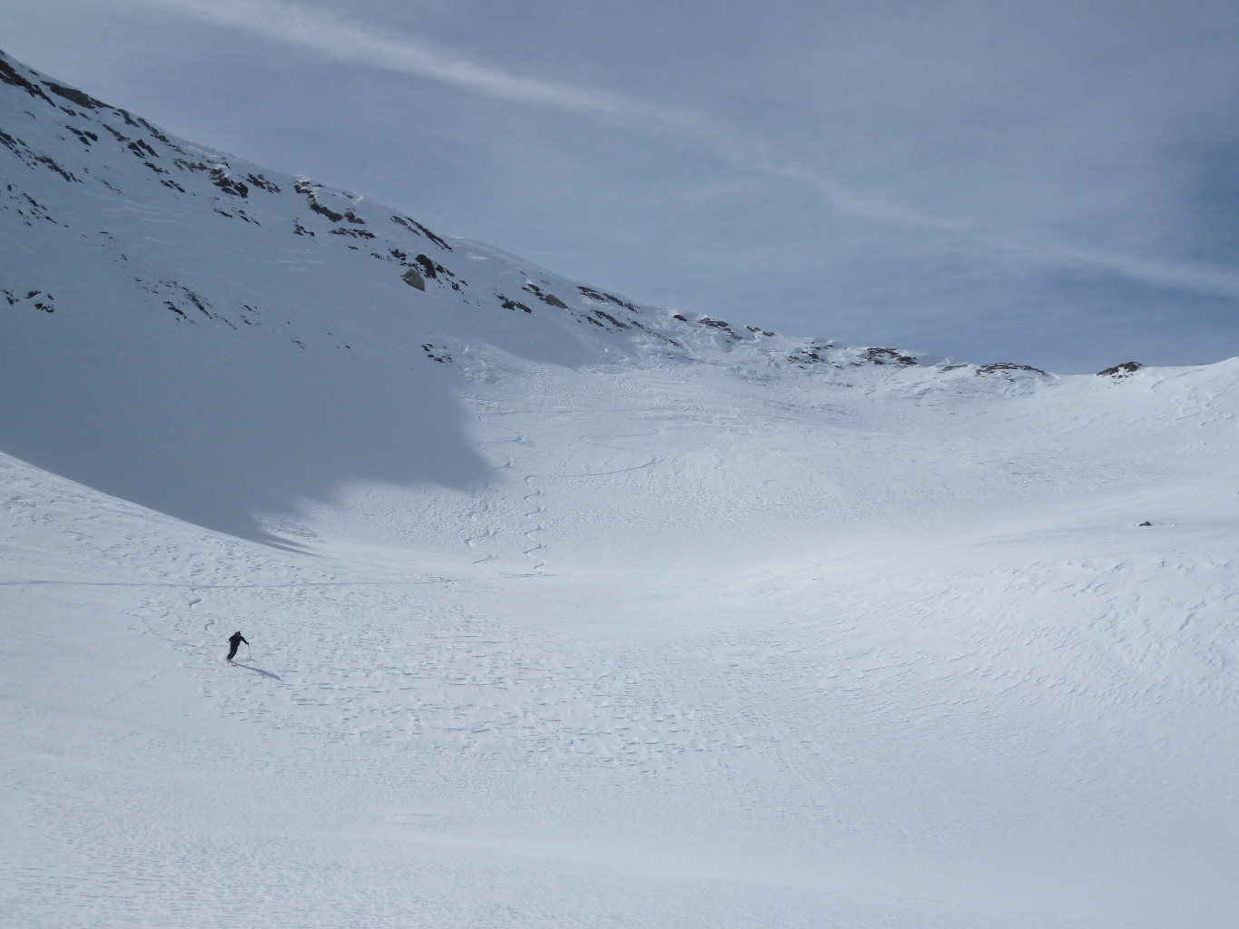 Prime curve scendendo dalla sella del Vago