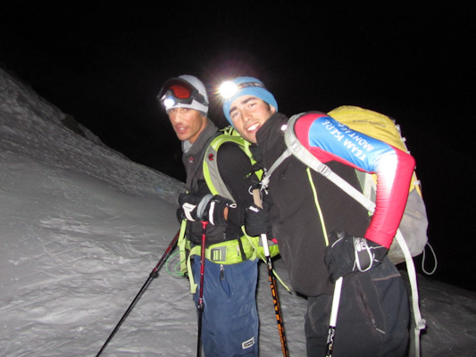 Traversée de Belledonne : Robin et Maxime au col de la Mine de Fer