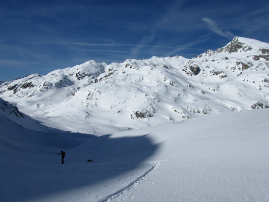 Traversée de Belledonne : montée du col de Mouchillon
