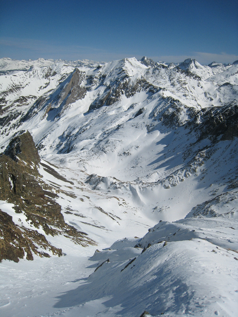couloir E du Montanero vu d'en haut