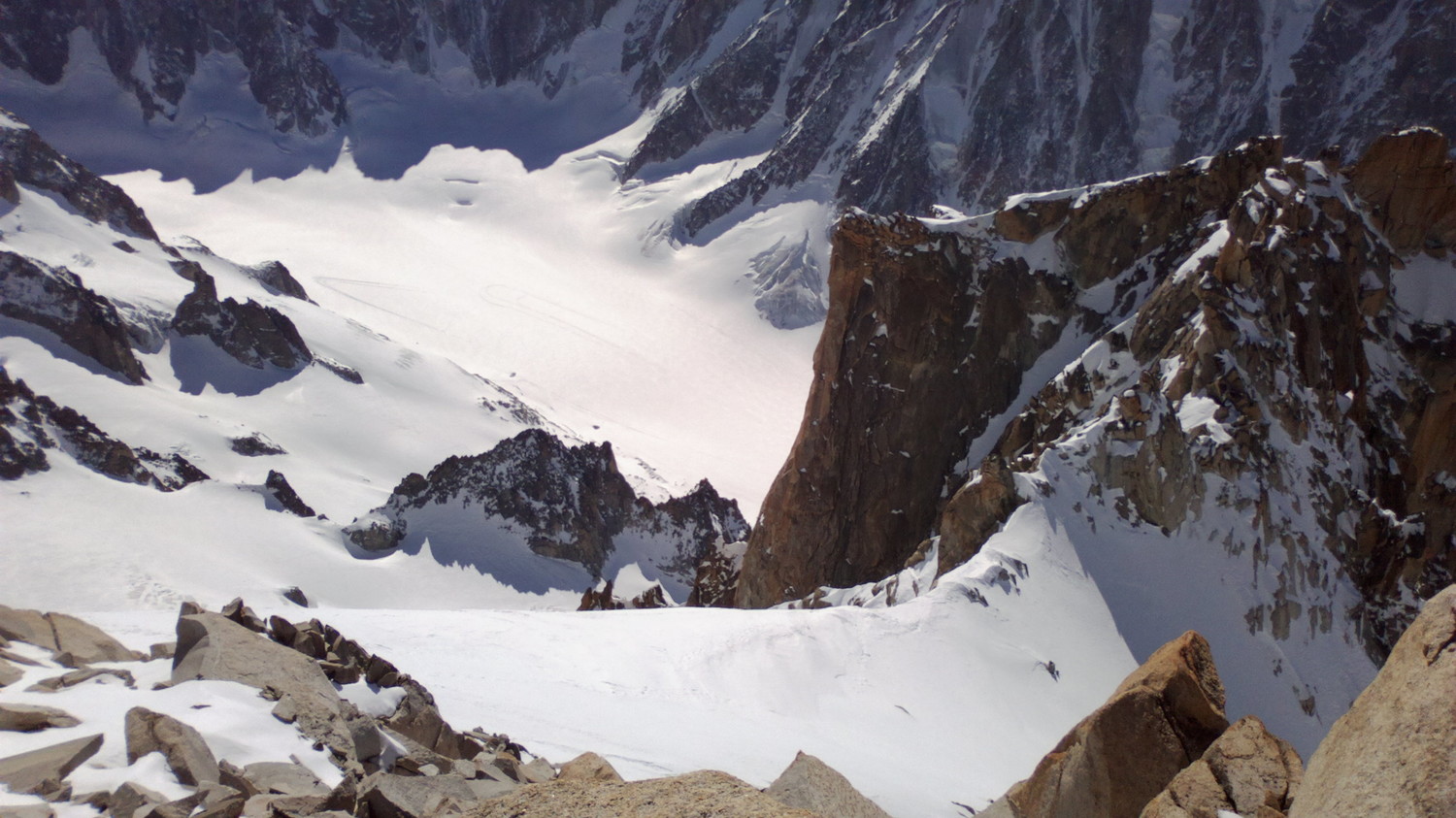 Vue du sommet direction le couloir en Y