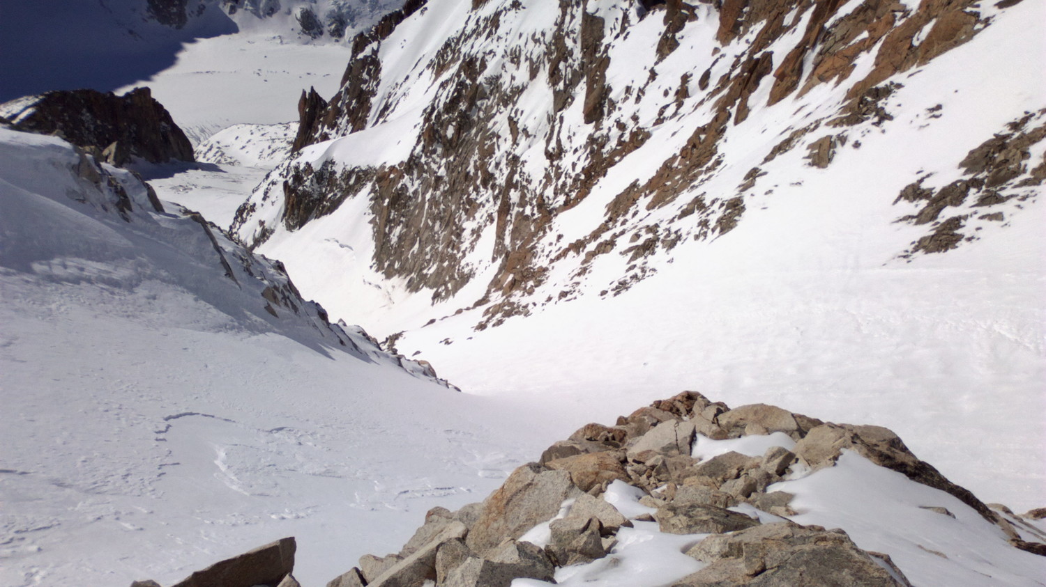 Descente du glacier du Milieu