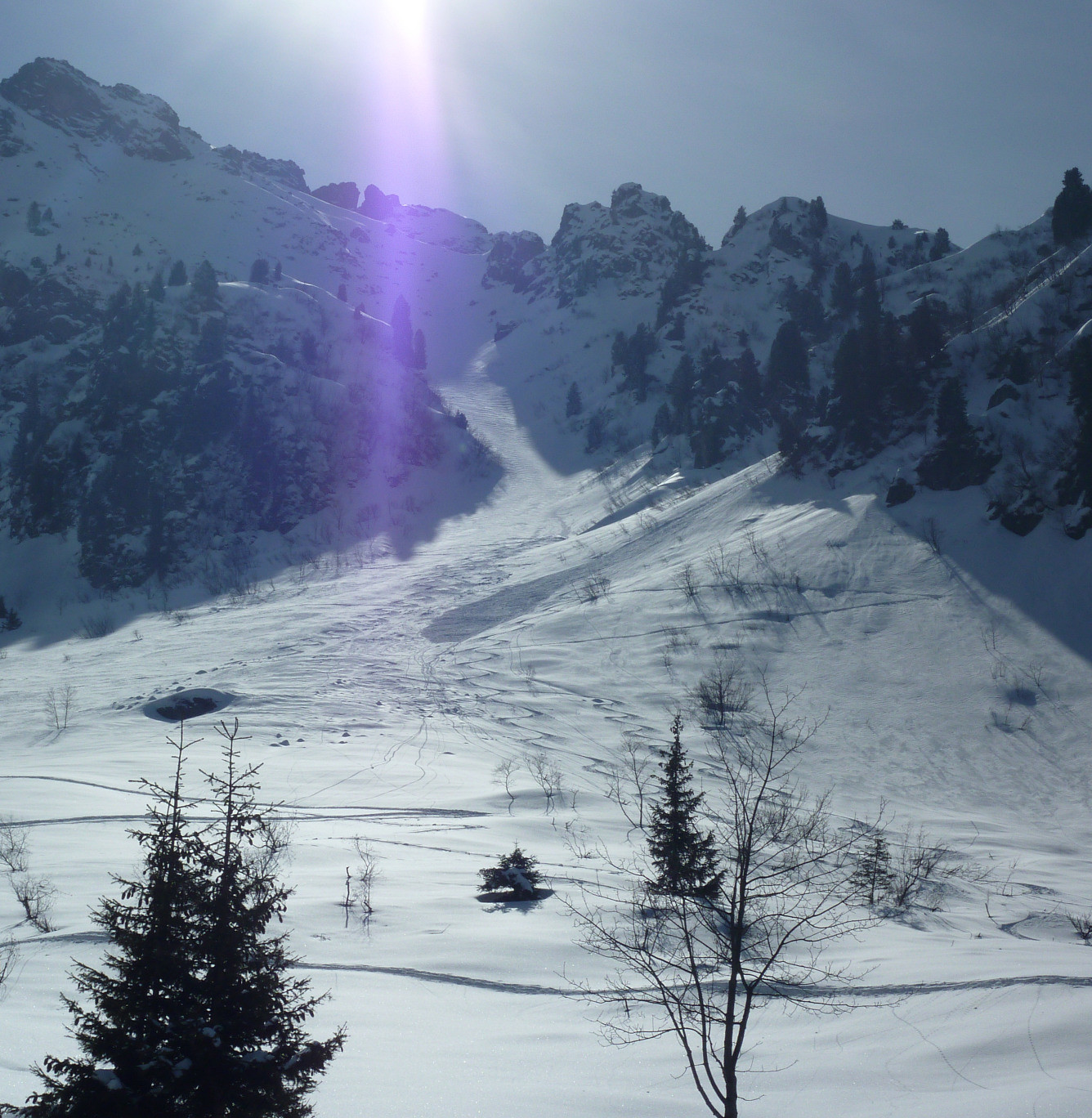 Le soleil éclaire entièrement notre but