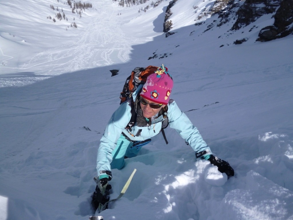 Sylvie à la sortie de la face N