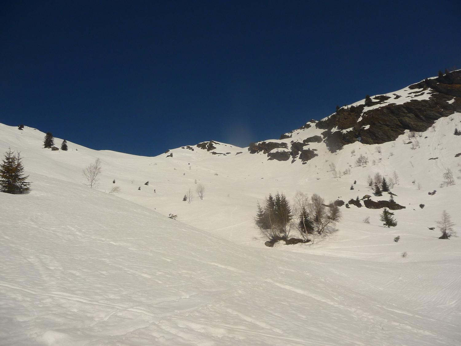 Neige trop revenue ds la combe (1900m à 1500m)