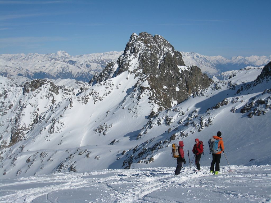 Descente du Rocher Blanc, Aiguilles de l'Argentière