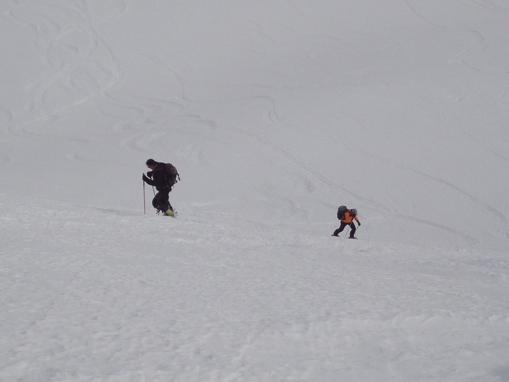 Pentes plus soutenues au-dessus du pt 2505m