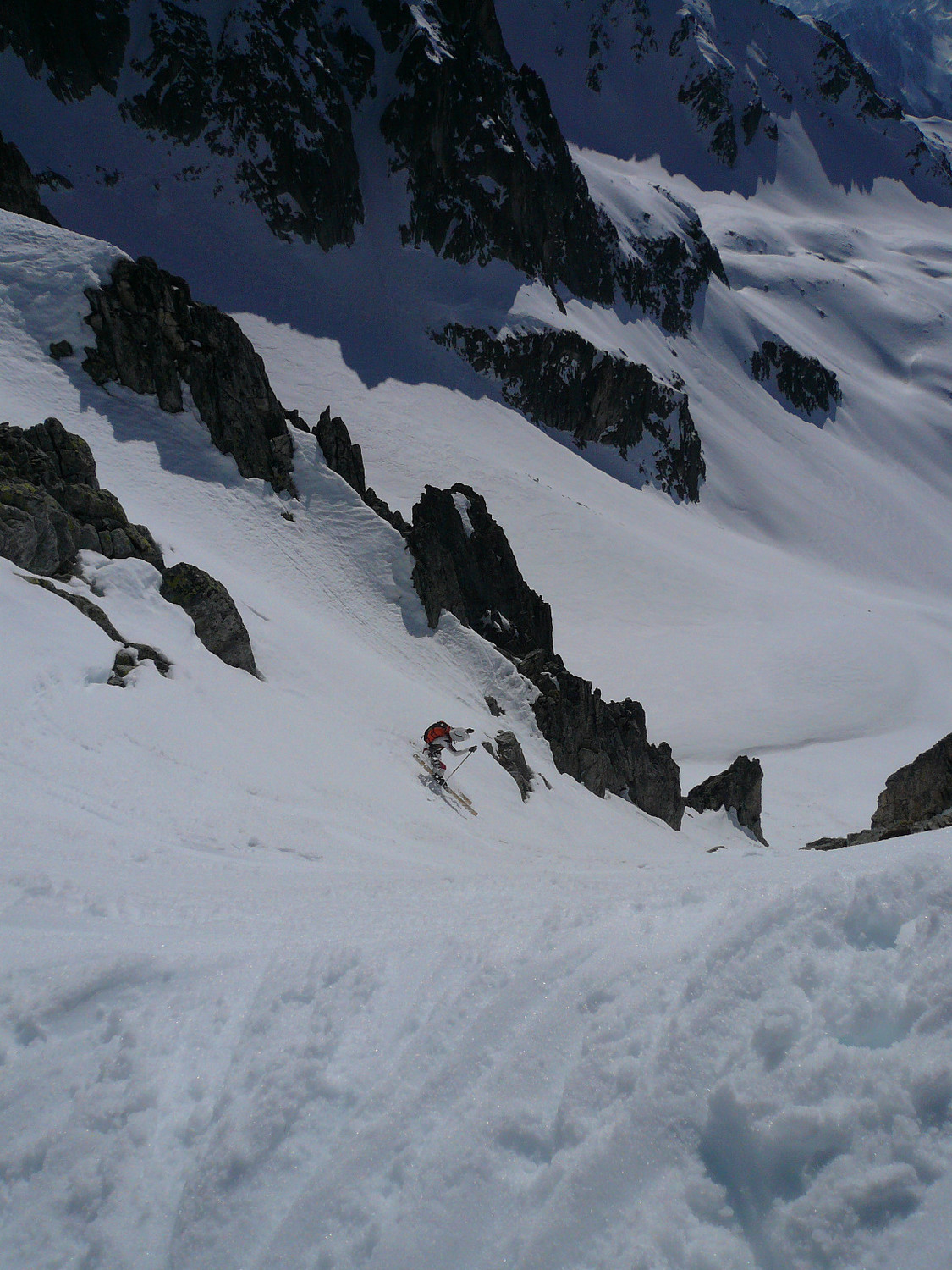 Départ du couloir SW du Petit Jet.