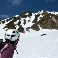 Au pied du  couloir E de la Bonida