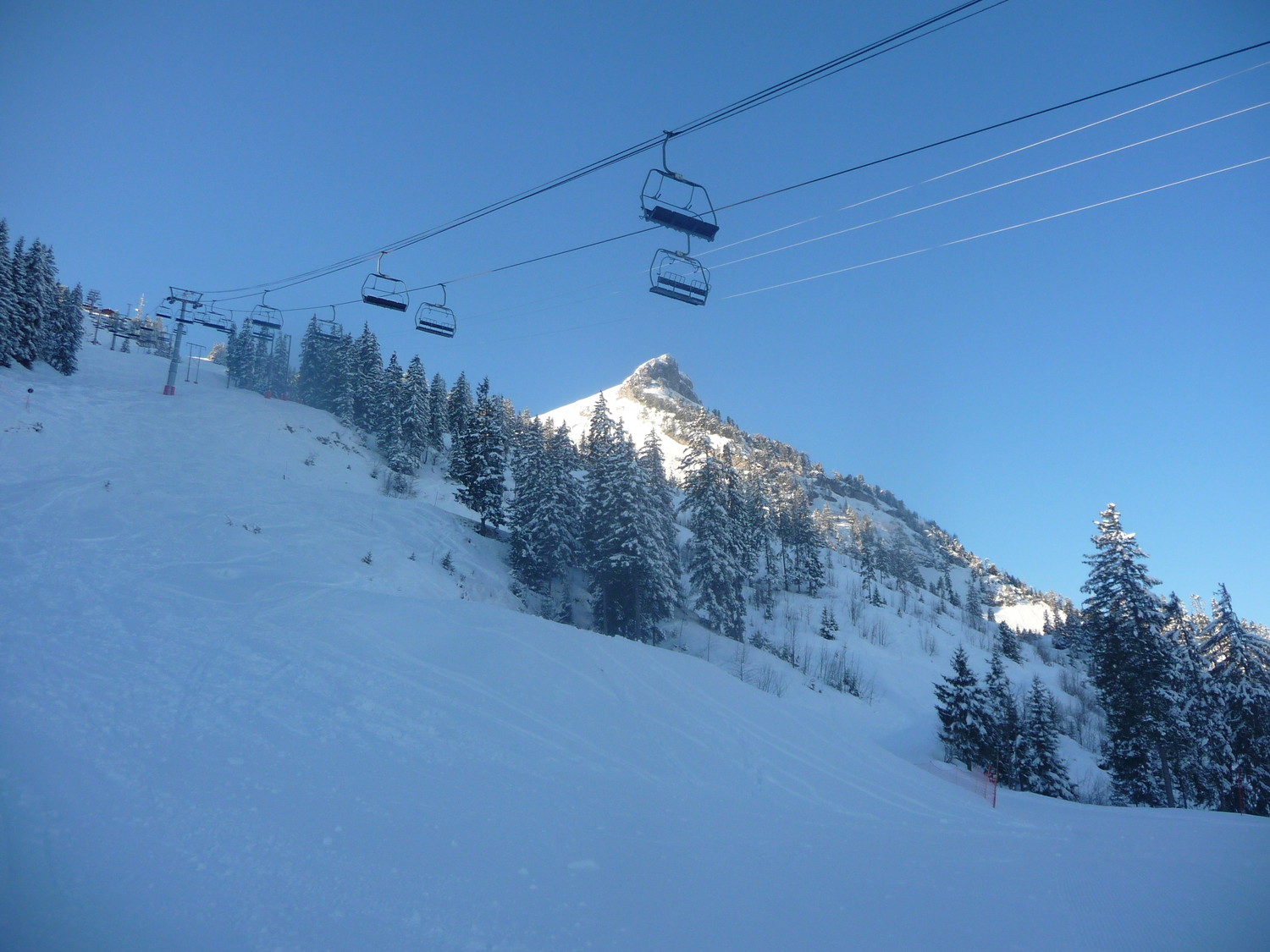 Départ sous un téléski