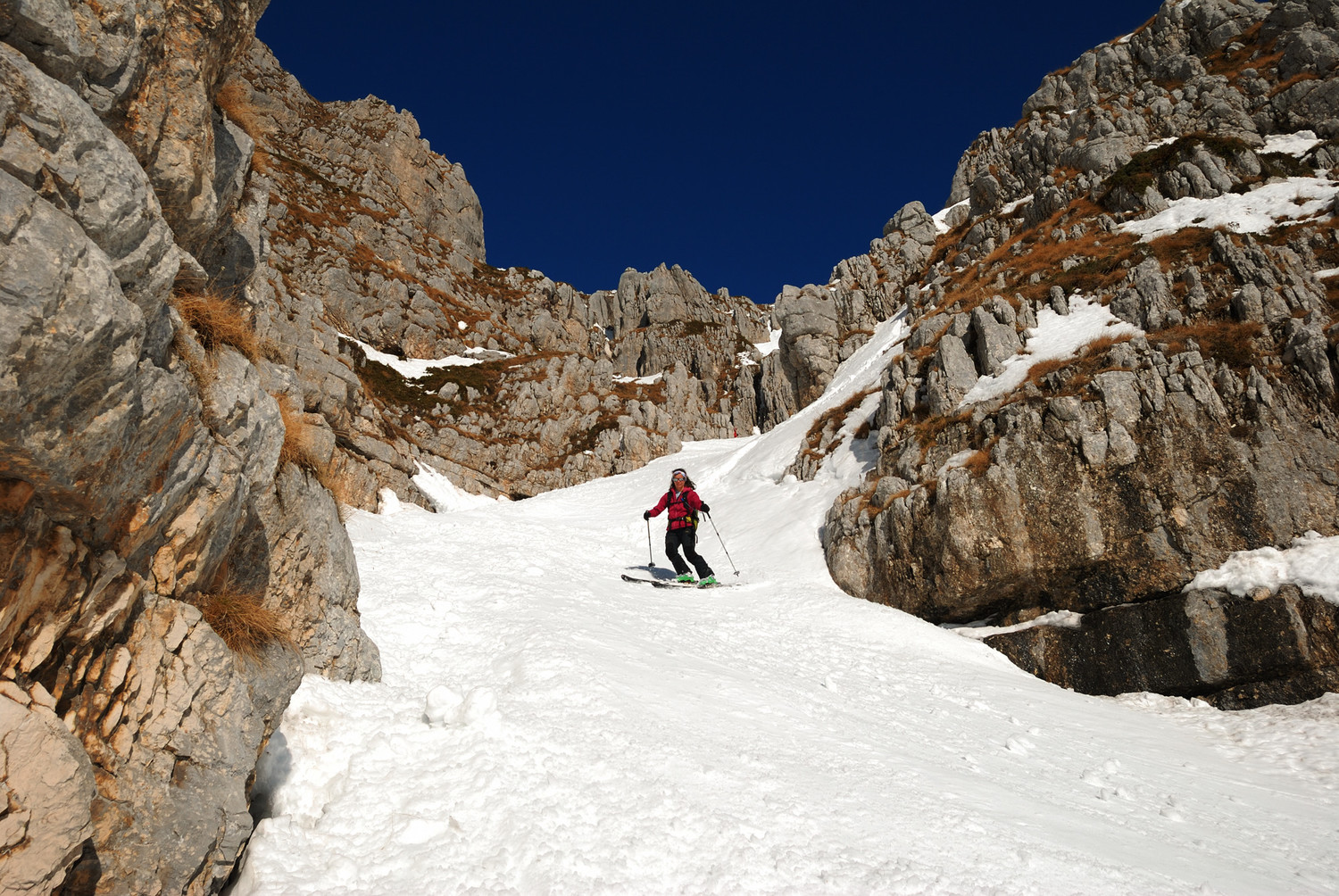 Vallone della Chiave (Velino - Abruzzes), sous le ressaut "infranchissable"...