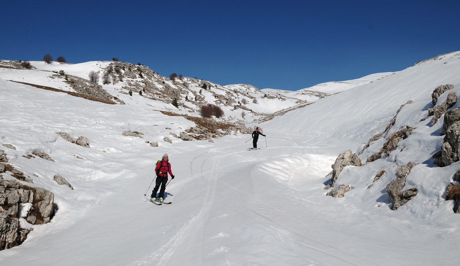 Vers 1700m dans la descente du Sirente (Abruzzes)