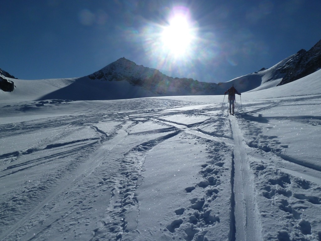 In salita sul ghiacciaio a circa 3200 m di quota