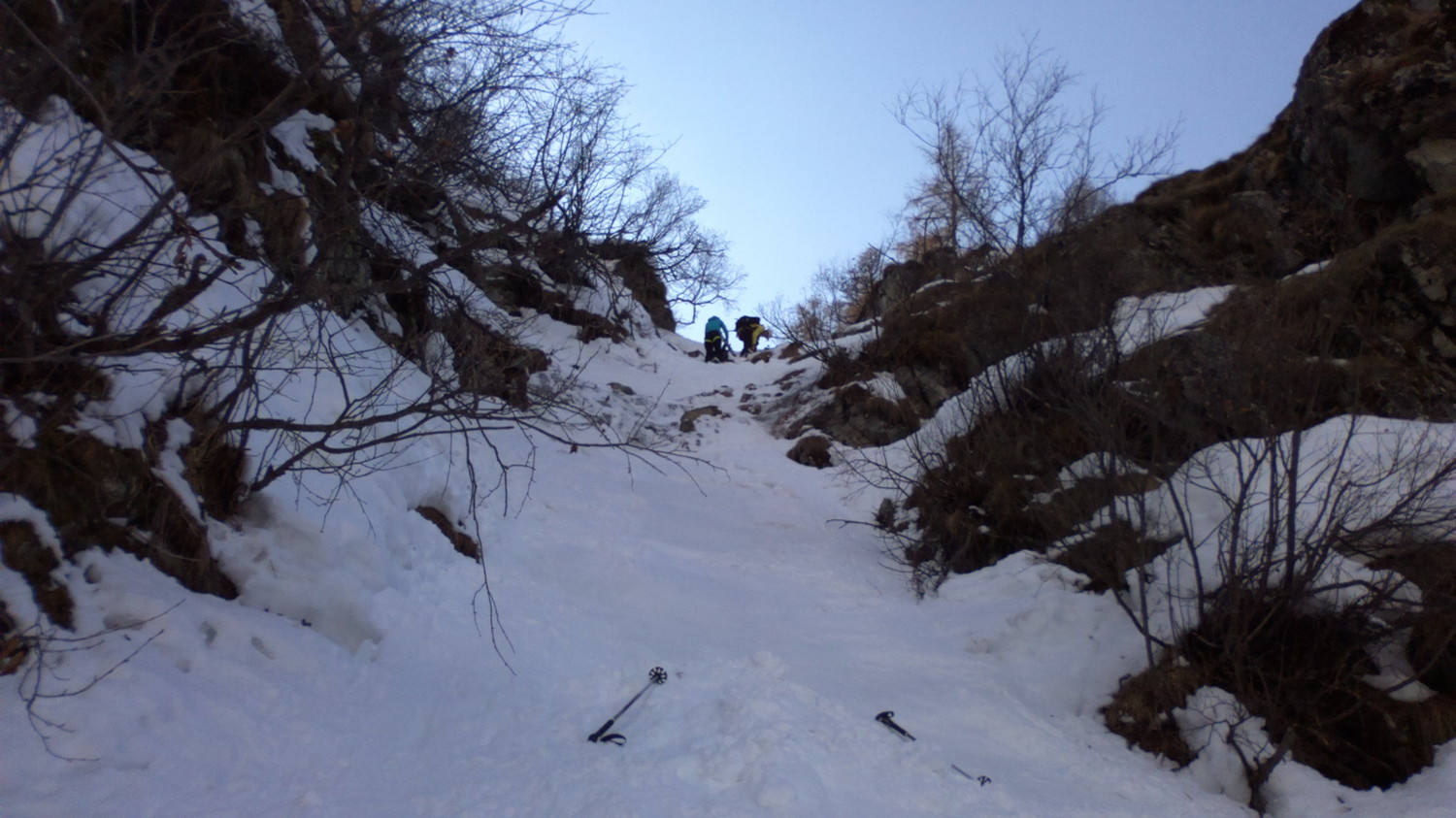 Au dessus de Pralong, un passage technique du au manque de neige.