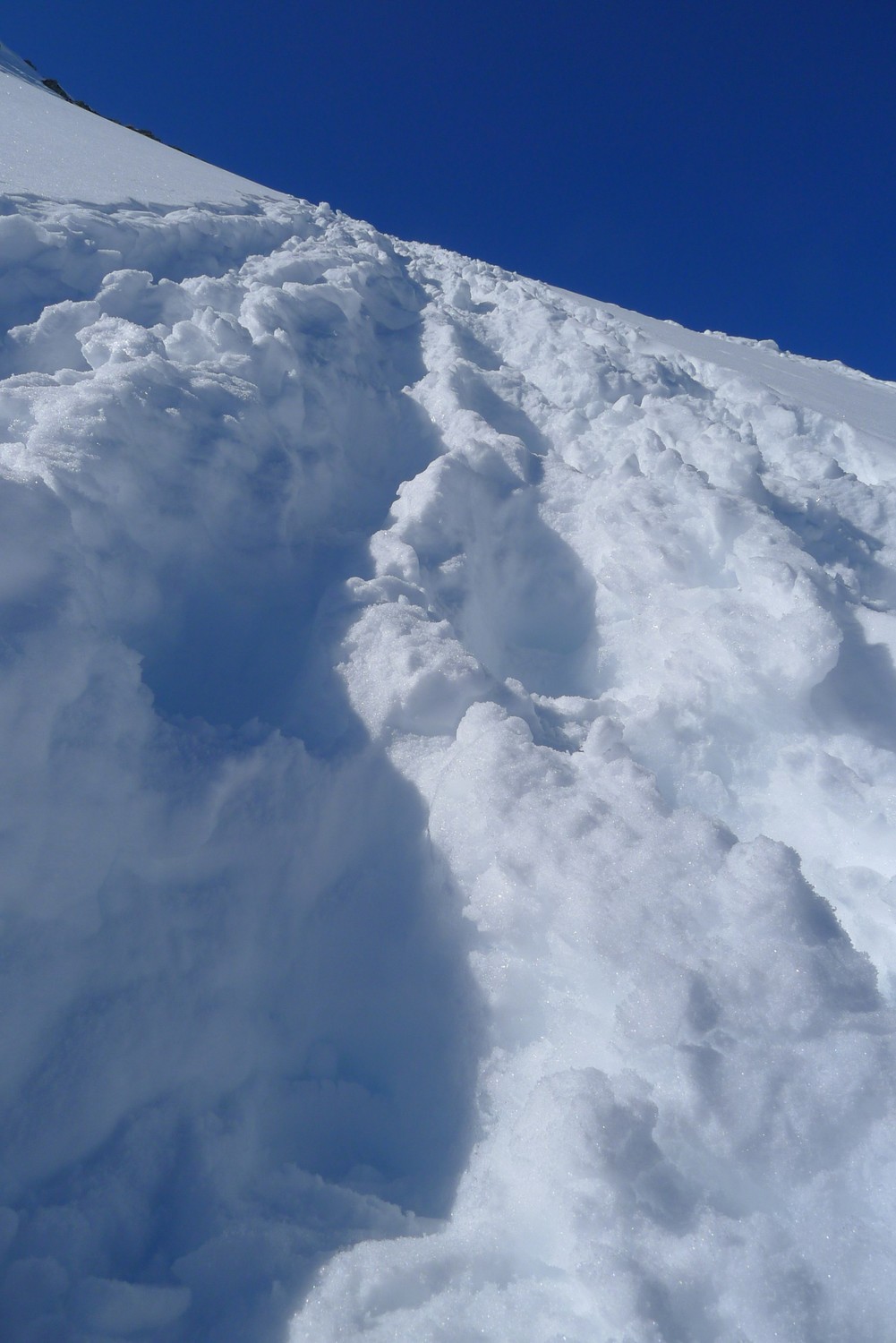 La pente qu'il faut remonter à pied vu la neige dure