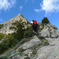 Grimpada cap a l'inici de la via