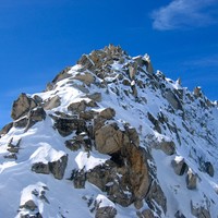 Arête N du sommet S de l'Aiguille du Tour, vu depuis le col entre les 2 sommets