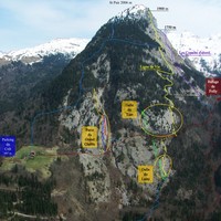 Pointe du Tuet, zones d'escalade