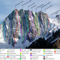 Face N des Grandes Jorasses - quelques itinéraires