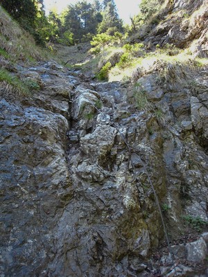passage câblé au pied de la face E du Moucherotte, sous Chateau Bouvier