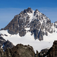 Sasso Moro; dalla vetta, la bellissima visione del "Roseg"...