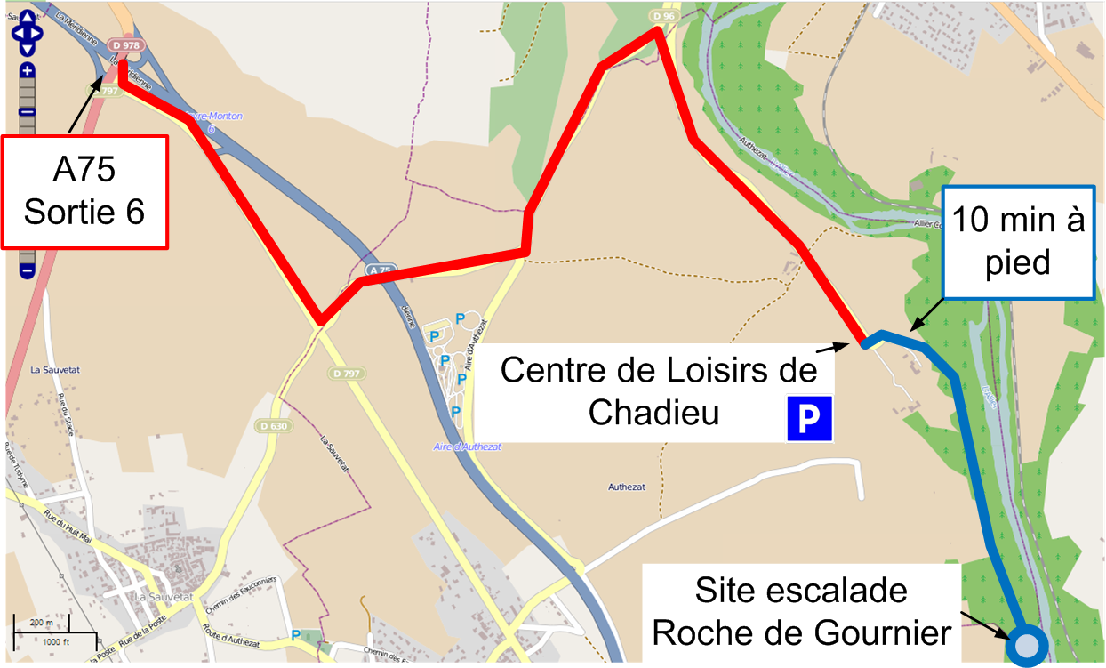 Plan d'accès Roche de Gournier