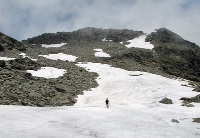 Piz Curciusa: il versante SW, visto dai pressi della quota 2752 m 