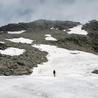 Piz Curciusa: il versante SW, visto dai pressi della quota 2752 m 