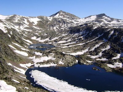 pics de Rabassère (au centre) et de Turguilla (à droite) vus du Sud (du col de Llurri)