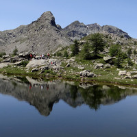 Lac du col de la Croix avec la pointe Torretta en arrière plan