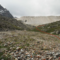 Sous la moraine du glacier Adyghene