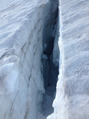 Crevasse sur le glacier de Gébroulaz