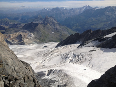Glacier de Gébroulaz depuis l'arête de Peclet