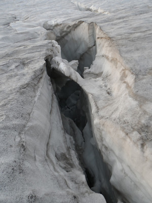 Crevasse sur le glacier de Gébroulaz