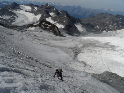 Descente sur le glacier de Chavière