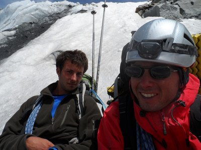 Petite pause sur le glacier de Chavière