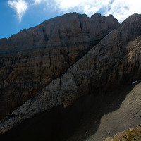 Coronas, diagonale d'Espouy depuis le collado de la Ribereta