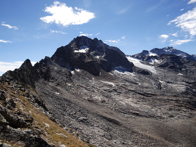 Picolla Arolla (versant vallon de Valeille)  la Grande Arolla et le glacier de l'Arolla