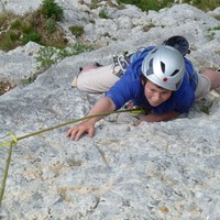 Killian dans le "Croissant direct" à Plagne.
