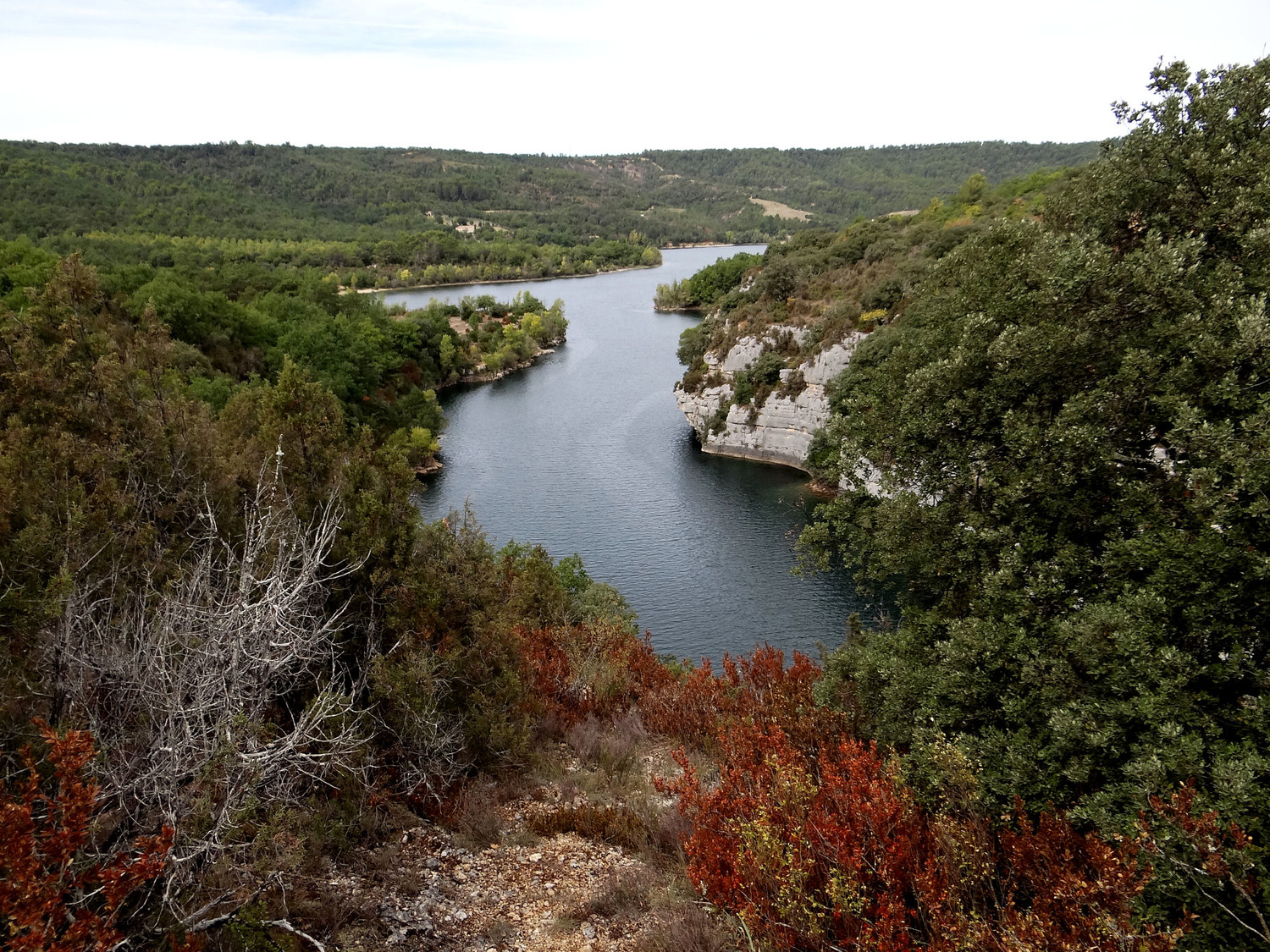 L'arrivée sur le lac de Montpezat