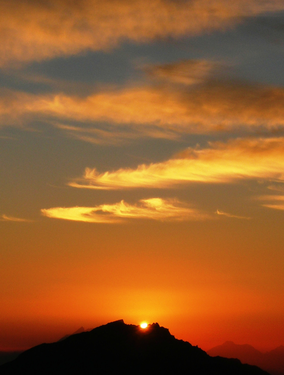 coucher de soleil depuis la cabane Tracuit