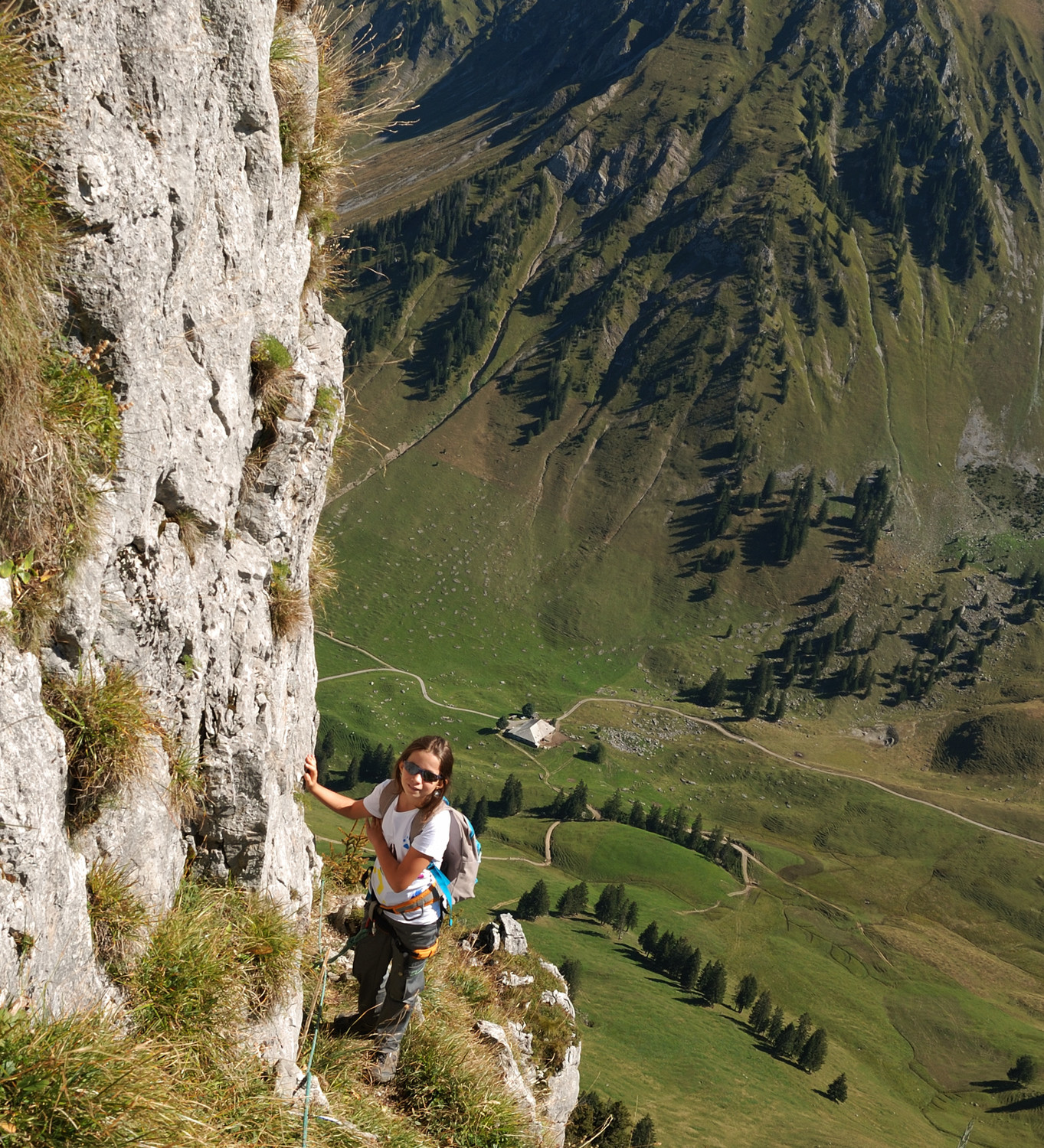 Vire aérienne sur le "bastion sommital" de la Spitzflue (Lac Noir)