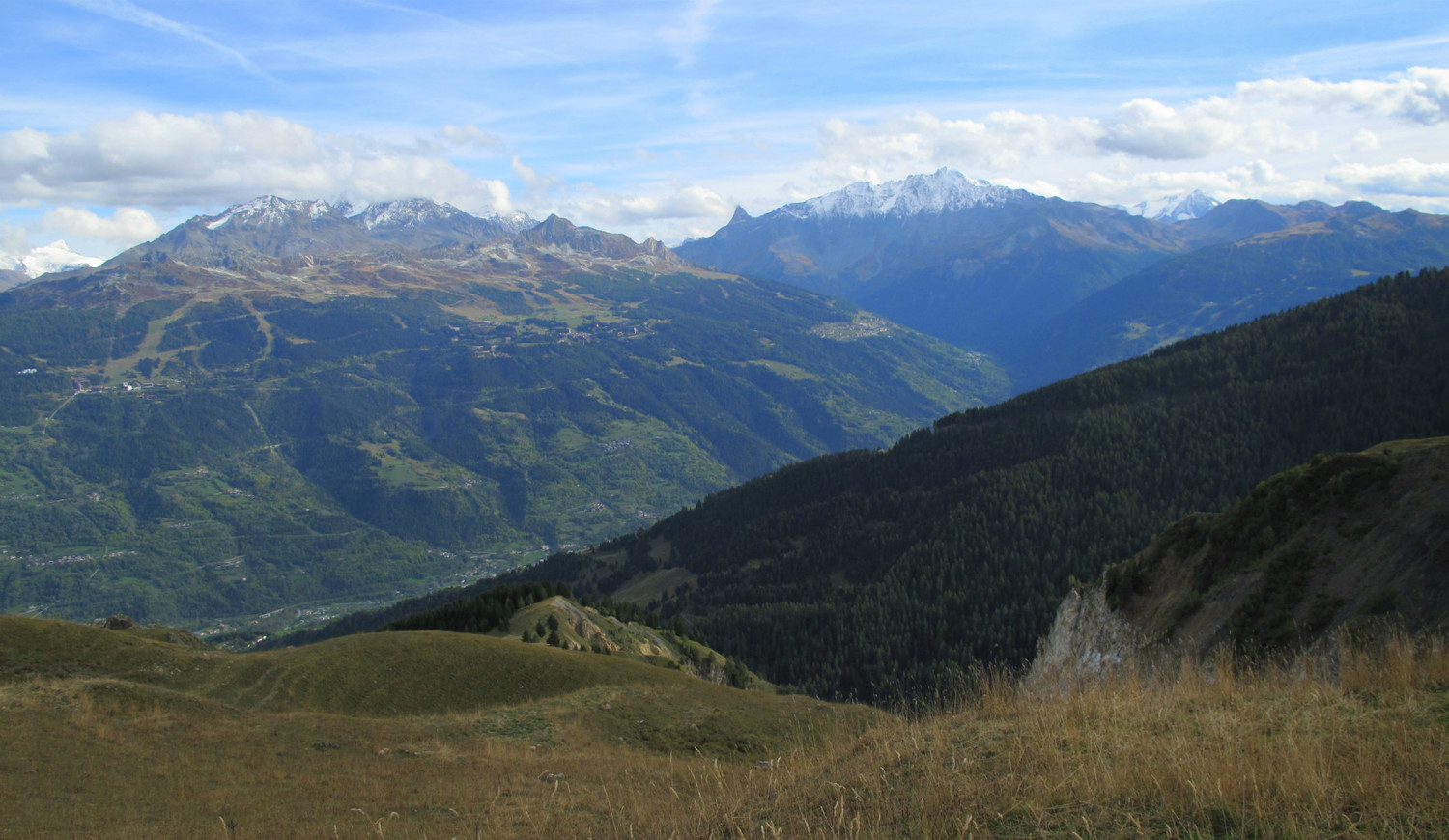 Descente face à la Vanoise : Mont Pourri, Bellecôte...