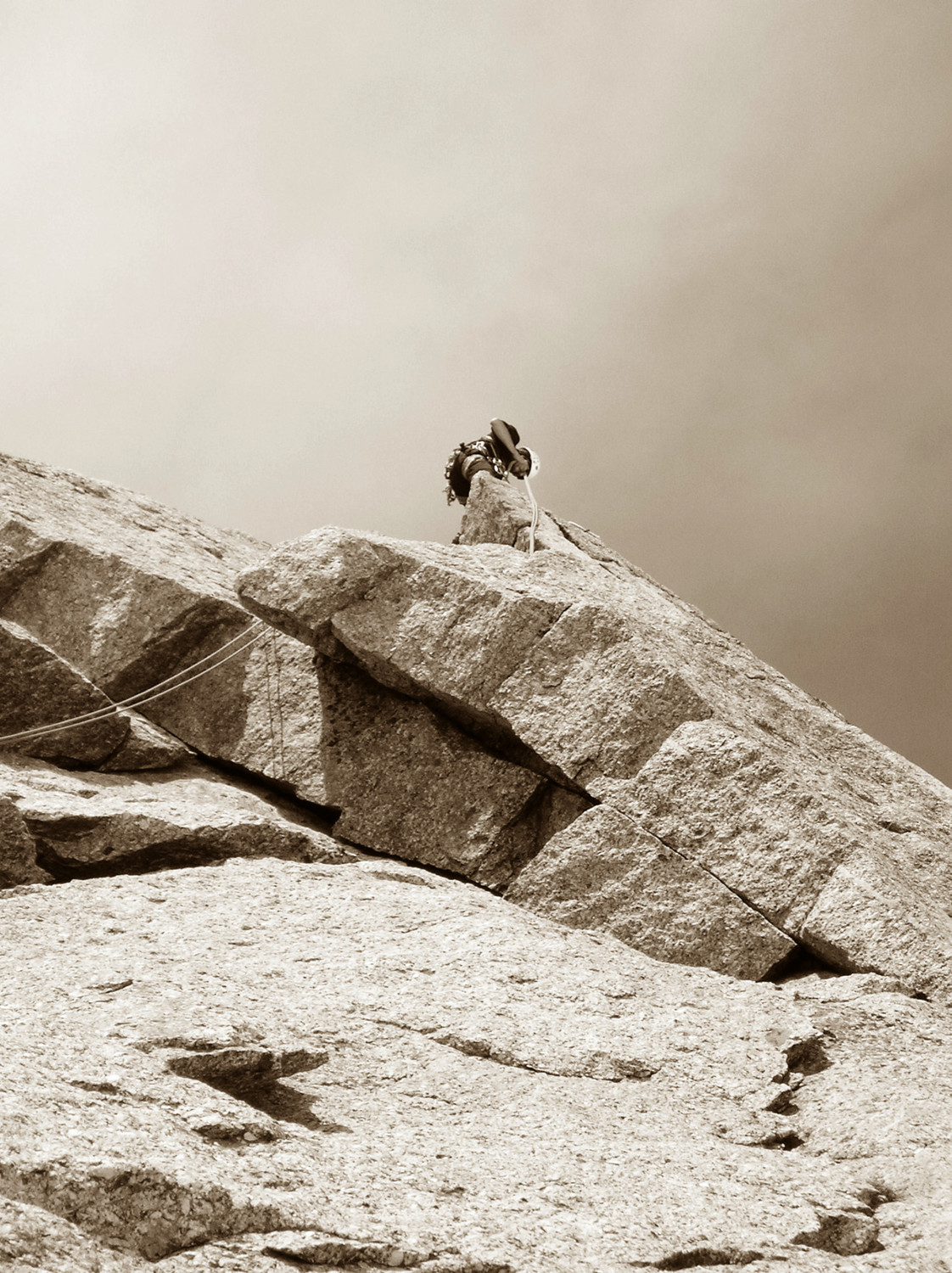 Dans l'arête Est de la Pyramide du Tacul
