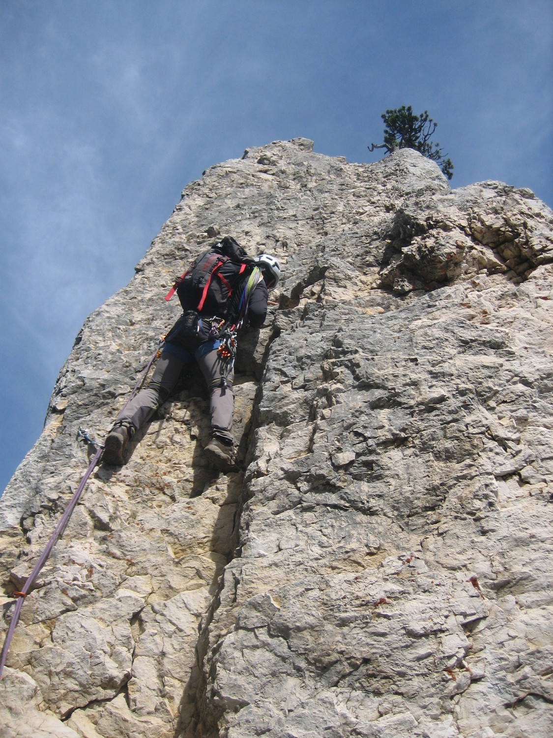 Lionel dans la montée à la Dent Gérard